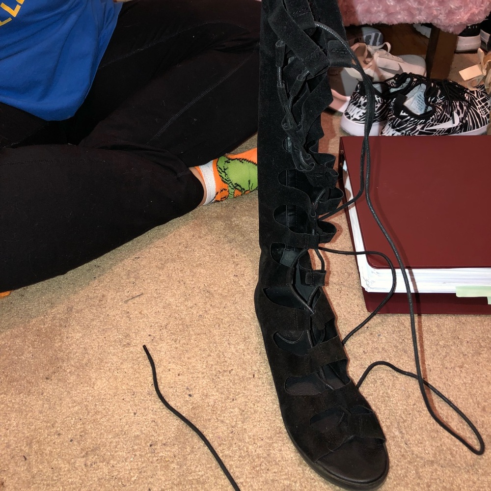 Tall lace up gladiator sandals